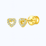 Open Heart Diamond Stud Earrings