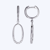 Amelia Diamond Oval Dangle Earrings