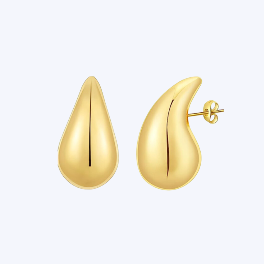 Tear Drop Gold Earrings