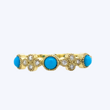 Turquoise and Diamond Half Eternity Band