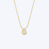 Diamond Pear Cut Double Bezel Pendant Necklace