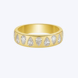 Pear-Cut Diamond Semi-Eternity Band