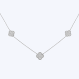 Clover Diamond Pave Station Necklace