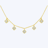 Petite Clover Diamond Dangle Necklace