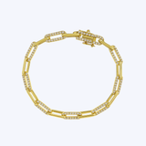 Alternating Diamond Paperclip Bracelet