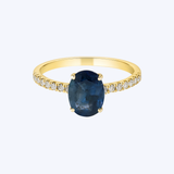 Oval Sapphire and Diamond Pave Band