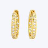 Bezel-Set Diamond Inside/Outside Hoop Earrings