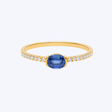Oval Sapphire and Diamond Pave Band