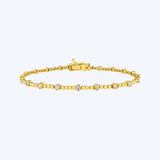 Gold Beaded Diamond Station Bracelet