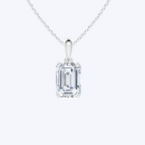 Emerald Cut Single Diamond Pendant Necklace