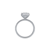 3.09ctw Round Brilliant Lab-Grown Diamond Ring Pavé Setting w/ Hidden Halo