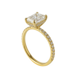 3.16ctw Radiant Lab-Grown Diamond Ring Pavé Setting w/ Hidden Halo