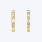 Baguette Diamond Huggie Hoops