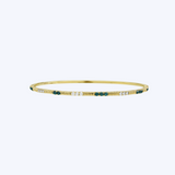 Emerald & Diamond Flex Bangle