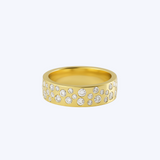 Wide Scattered Diamond Pave Band
