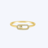 Diamond Pave Oval Link Ring