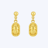 Vintage Egyptian Revival Scarab Drop Earrings