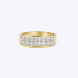 Wide Channel-Set Princess Cut Diamond Band