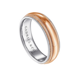 Damien 6mm High Polish Men's Wedding Band with Milgrain Edge
