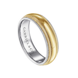 Damien 6mm High Polish Men's Wedding Band with Milgrain Edge