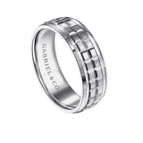 Axel 7mm Two Tone Square Inlay Men's Wedding Band