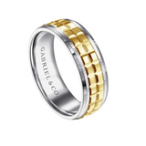 Axel 7mm Two Tone Square Inlay Men's Wedding Band
