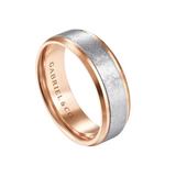 Cole 7mm Beveled Edge Men's Wedding Band in Diamond Scratch Finish