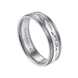 Christopher 6mm Engraved Men's Wedding Band in Satin Finish