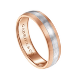Ezra 6mm Two Tone Men's Wedding Band in Satin Finish