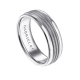 Ethan 7mm Two Tone Men's Wedding Band in High Polished Finish