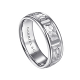 John 7mm Hammered Station Men's Wedding Band