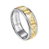 John 7mm Hammered Station Men's Wedding Band