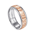John 7mm Hammered Station Men's Wedding Band