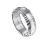 Derek 8mm Two Tone Men's Wedding Band in Satin Finish