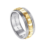 Dominick 8mm Grommet Inlay Men's Two Tone Wedding Band