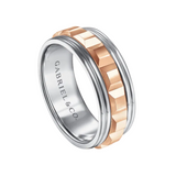 Dominick 8mm Grommet Inlay Men's Two Tone Wedding Band