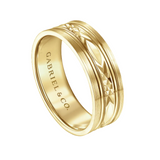 Franco 7mm Diamond Cut Center Men's Wedding Band in Satin Finish