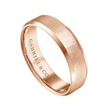 Isaiah 6mm Beveled Edge Satin Finish Men's Wedding Band