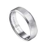 Isaiah 6mm Beveled Edge Satin Finish Men's Wedding Band
