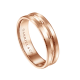 Daniel 6mm Carved Men's Wedding Band in Satin Finish