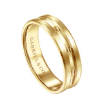 Daniel 6mm Carved Men's Wedding Band in Satin Finish