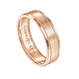 Josiah 6mm Satin Polish Center and Milgrain Edge Men's Wedding Band