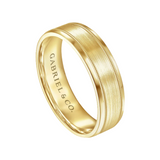 Josiah 6mm Satin Polish Center and Milgrain Edge Men's Wedding Band