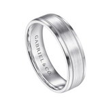 Josiah 6mm Satin Polish Center and Milgrain Edge Men's Wedding Band