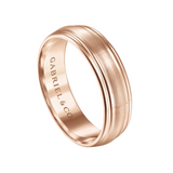 Declan 6mm Carved Men's Wedding Band in Satin Finish