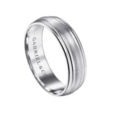Declan 6mm Carved Men's Wedding Band in Satin Finish