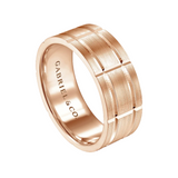 Brian 8mm Checkered Pattern Men's Wedding Band in Satin Finish