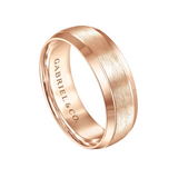 Robert 7mm Beveled Edge Men's Wedding Band in Horizontal Brush Finish