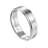 Grayson 6mm Beveled Edge Men's Wedding Band in Satin Finish
