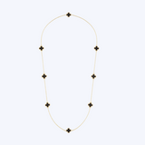 Quatrefoil Onyx Gold Necklace